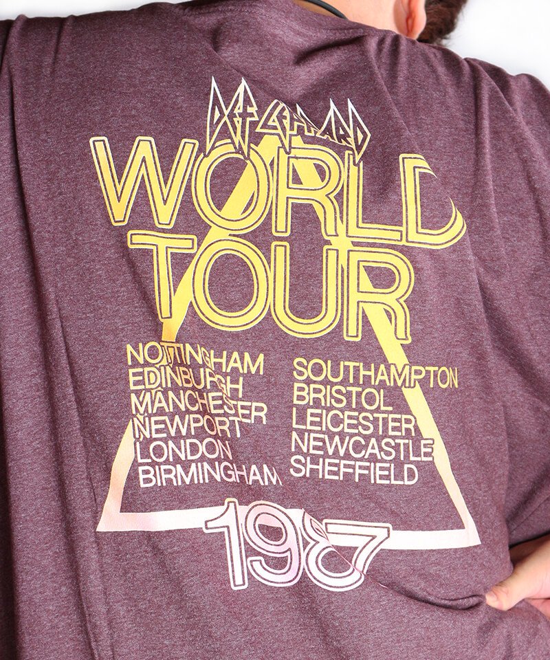 Official Artist Goods / ХTʤ DEF LEPPARD / ǥաѡɡHYSTERIA WORLD TOUR T-SHIRT (ASH BROWN) ʲ14