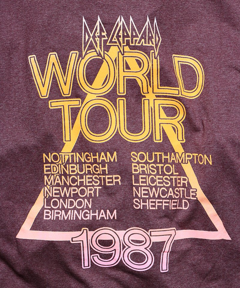 Official Artist Goods / ХTʤ DEF LEPPARD / ǥաѡɡHYSTERIA WORLD TOUR T-SHIRT (ASH BROWN) ʲ4