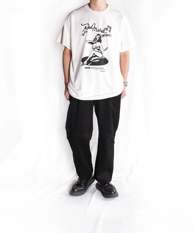 RALEIGH / ラリー（RED MOTEL / レッドモーテル） ｜“PARTY CAT / 浮気なパレットキャット” BOOTLEG T-SHIRTS (ECRU BEIGE)商品画像11