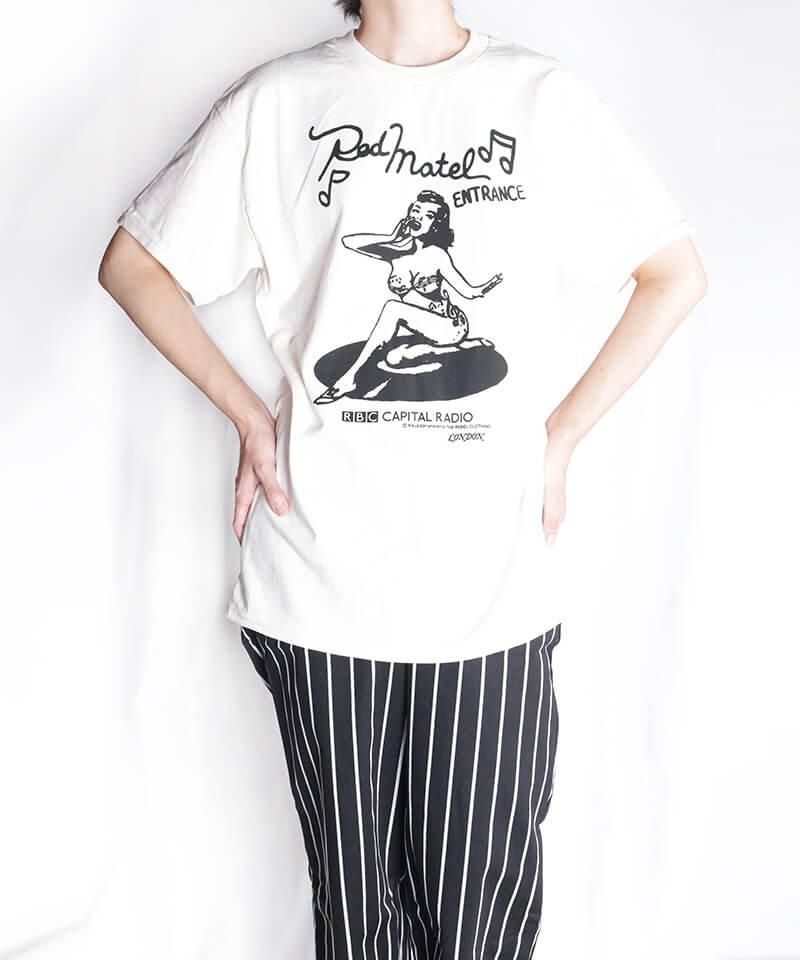 RALEIGH / ラリー（RED MOTEL / レッドモーテル） ｜“PARTY CAT / 浮気なパレットキャット” BOOTLEG T-SHIRTS (ECRU BEIGE)商品画像9