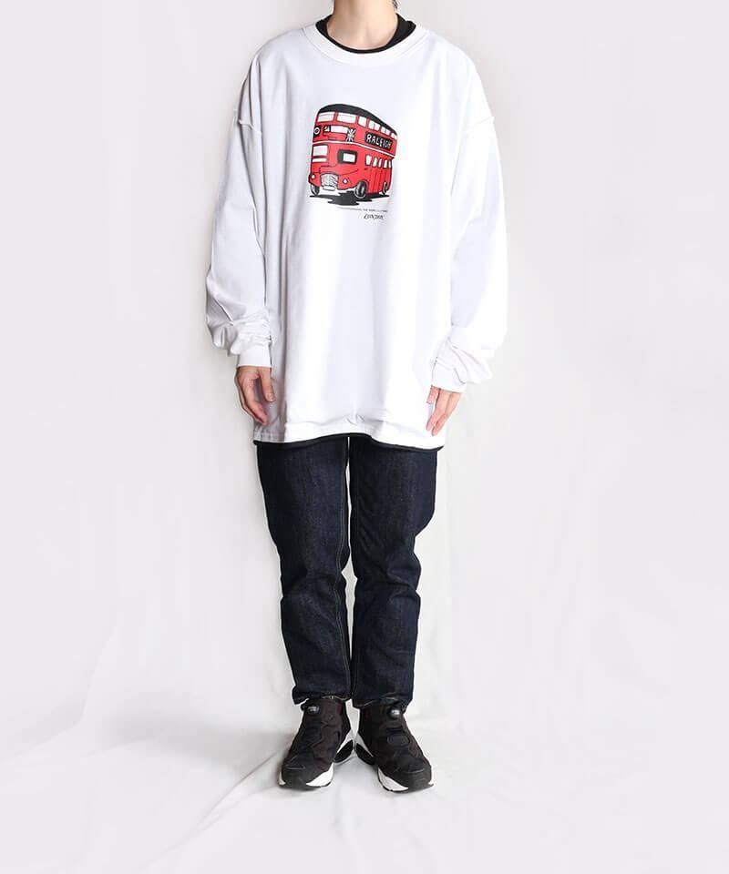 RALEIGH / ꡼RED MOTEL / åɥ⡼ƥ áLONDON SOUVENIR SHOP INSIDE-OUT LAYERED L/S T-SHIRTS (WHITExBLACK)ʲ13