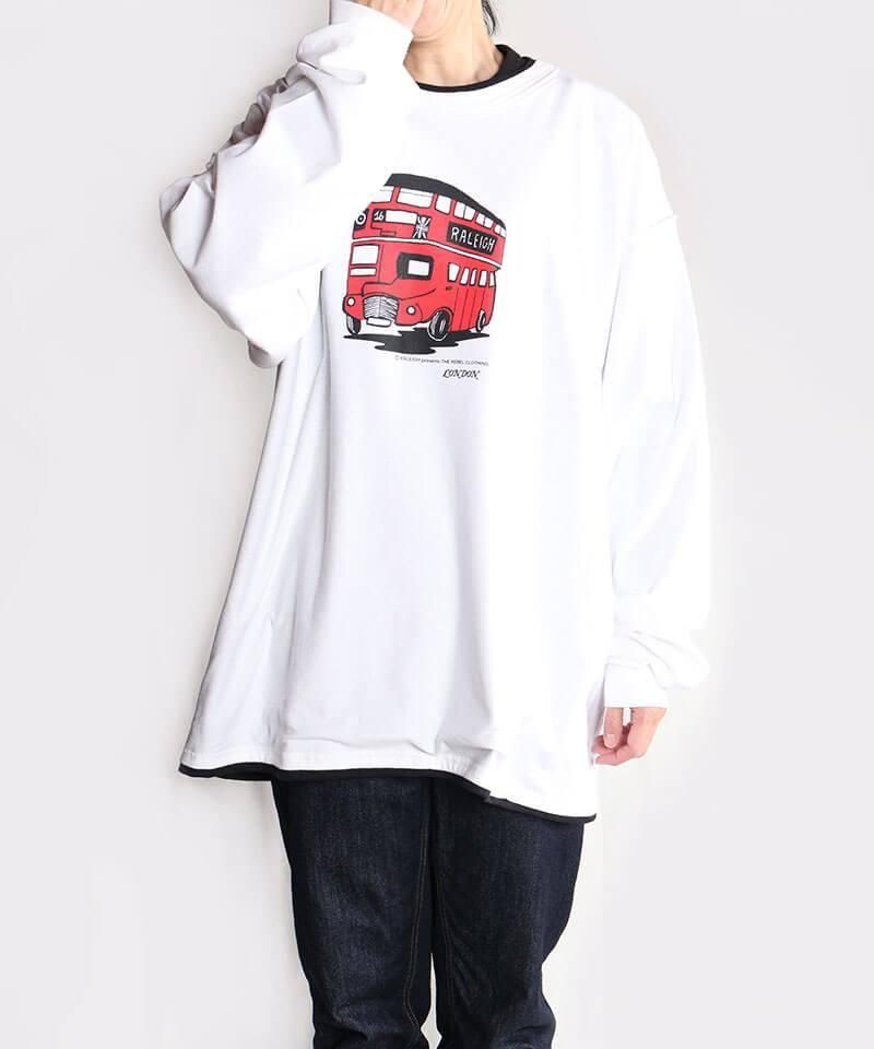 RALEIGH / ꡼RED MOTEL / åɥ⡼ƥ áLONDON SOUVENIR SHOP INSIDE-OUT LAYERED L/S T-SHIRTS (WHITExBLACK)ʲ14