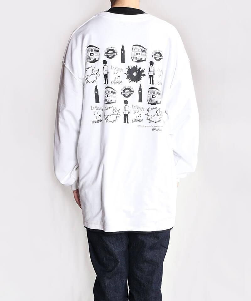 RALEIGH / ꡼RED MOTEL / åɥ⡼ƥ áLONDON SOUVENIR SHOP INSIDE-OUT LAYERED L/S T-SHIRTS (WHITExBLACK)ʲ15