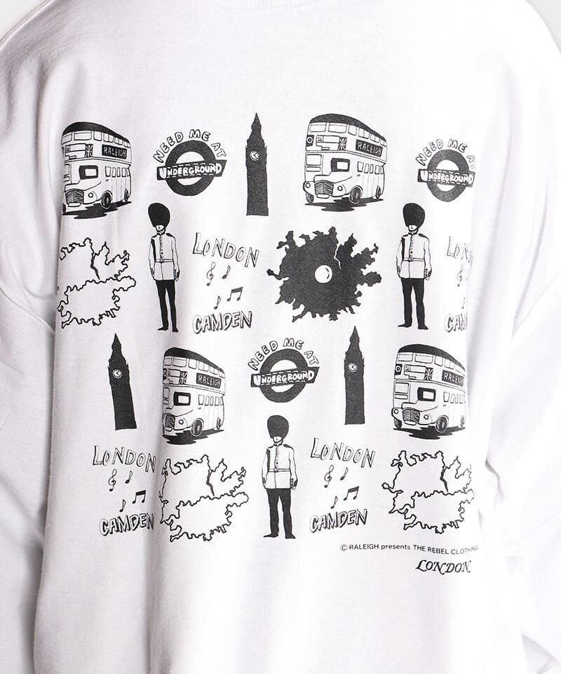 RALEIGH / ꡼RED MOTEL / åɥ⡼ƥ áLONDON SOUVENIR SHOP INSIDE-OUT LAYERED L/S T-SHIRTS (WHITExBLACK)ʲ17