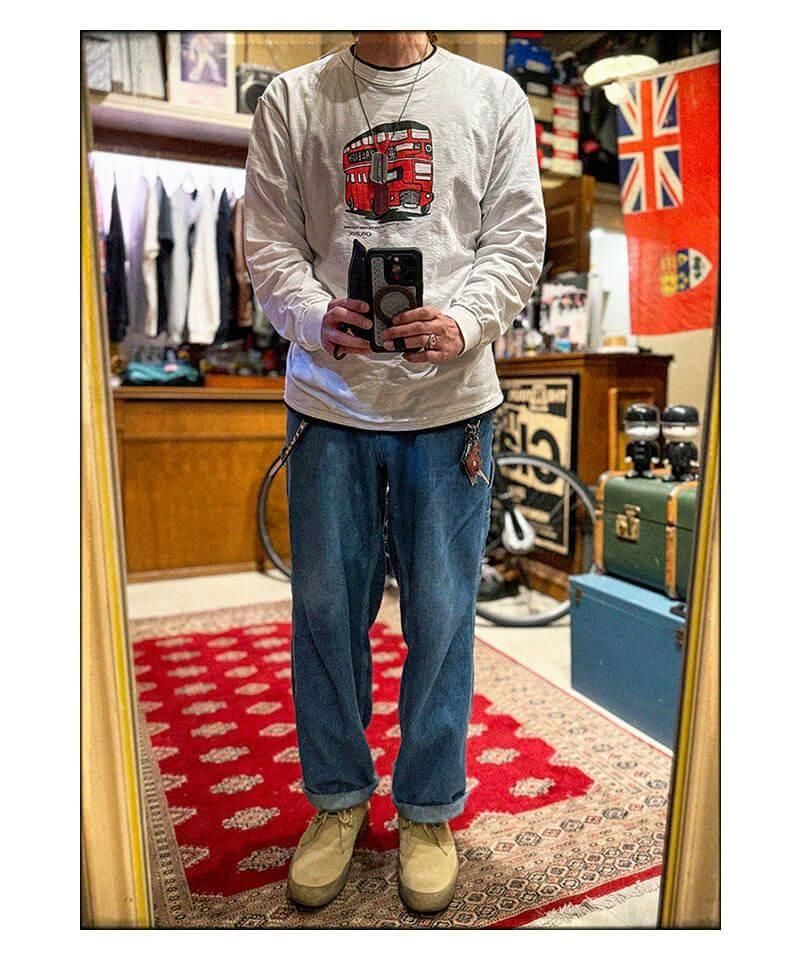RALEIGH / ꡼RED MOTEL / åɥ⡼ƥ áLONDON SOUVENIR SHOP INSIDE-OUT LAYERED L/S T-SHIRTS (WHITExBLACK)ʲ2