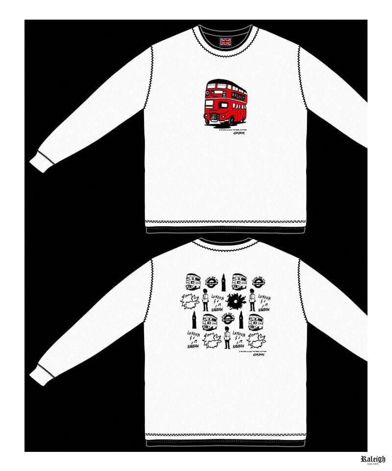 RALEIGH / ꡼RED MOTEL / åɥ⡼ƥ áLONDON SOUVENIR SHOP INSIDE-OUT LAYERED L/S T-SHIRTS (WHITExBLACK)ʲ20