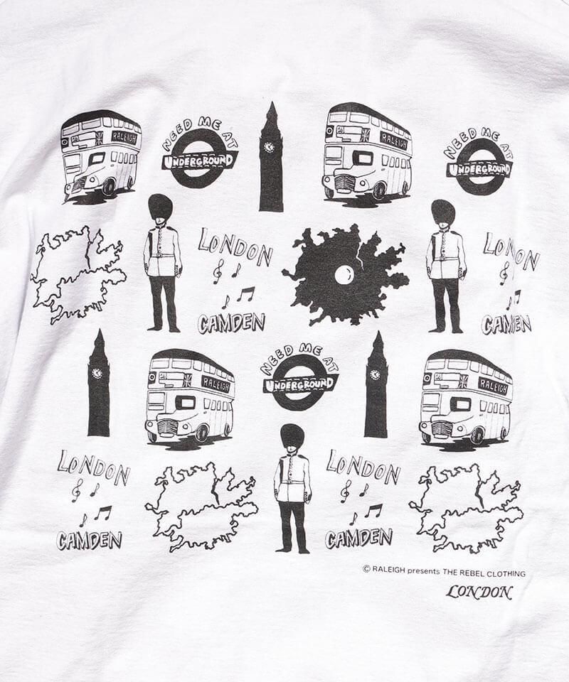 RALEIGH / ꡼RED MOTEL / åɥ⡼ƥ áLONDON SOUVENIR SHOP INSIDE-OUT LAYERED L/S T-SHIRTS (WHITExBLACK)ʲ5