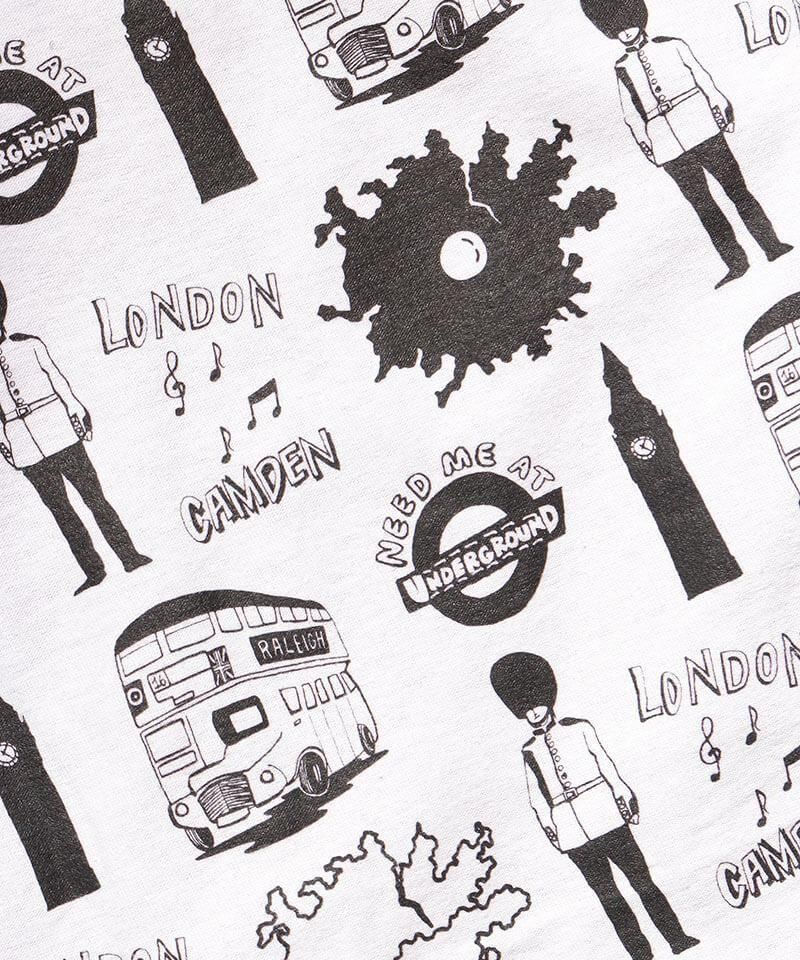 RALEIGH / ꡼RED MOTEL / åɥ⡼ƥ áLONDON SOUVENIR SHOP INSIDE-OUT LAYERED L/S T-SHIRTS (WHITExBLACK)ʲ6
