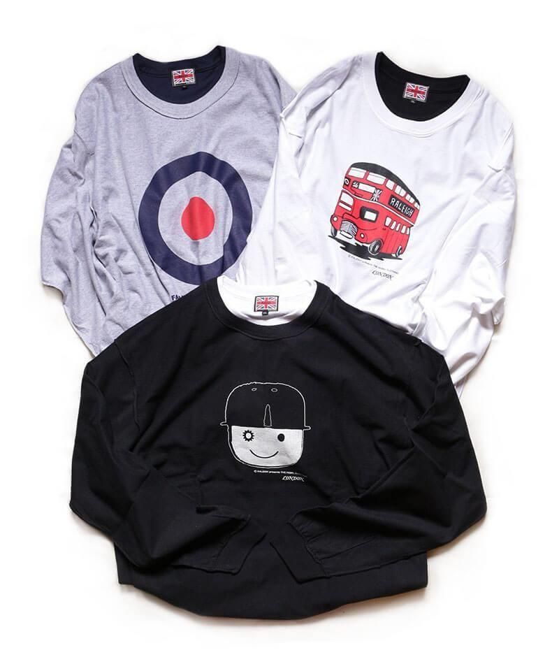 RALEIGH / ꡼RED MOTEL / åɥ⡼ƥ áLONDON SOUVENIR SHOP INSIDE-OUT LAYERED L/S T-SHIRTS (BLACKxWHITE)ʲ11