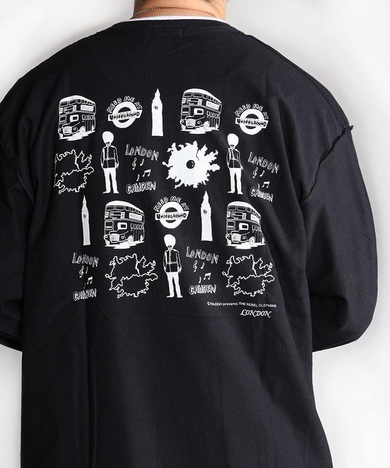 RALEIGH / ꡼RED MOTEL / åɥ⡼ƥ áLONDON SOUVENIR SHOP INSIDE-OUT LAYERED L/S T-SHIRTS (BLACKxWHITE)ʲ17