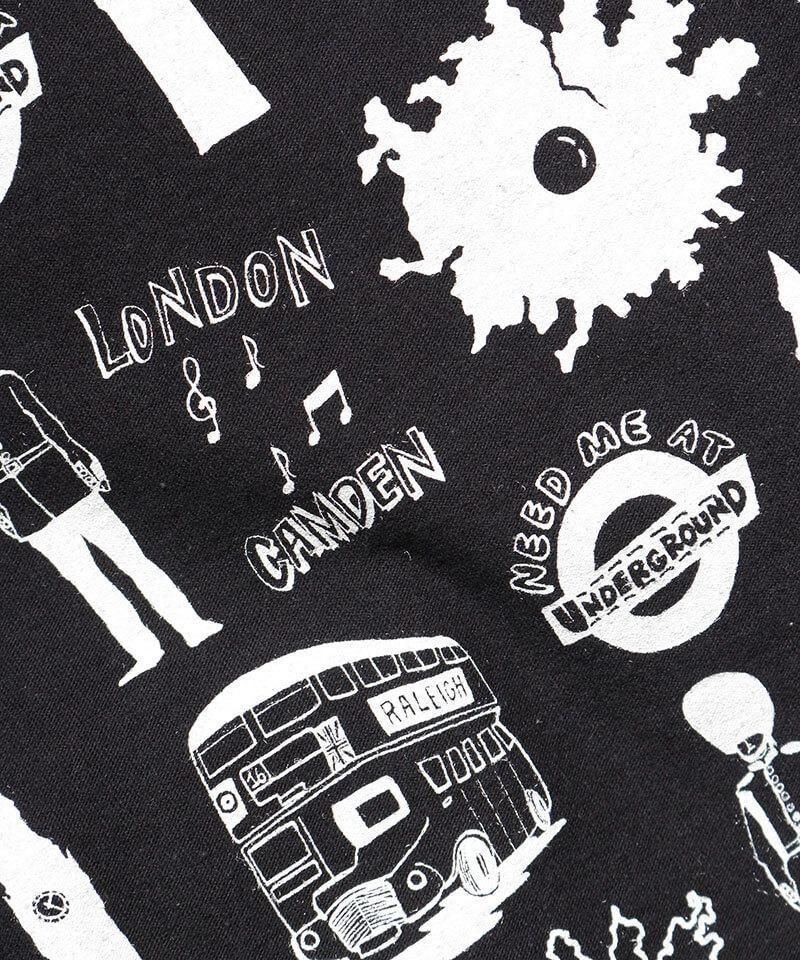 RALEIGH / ꡼RED MOTEL / åɥ⡼ƥ áLONDON SOUVENIR SHOP INSIDE-OUT LAYERED L/S T-SHIRTS (BLACKxWHITE)ʲ6