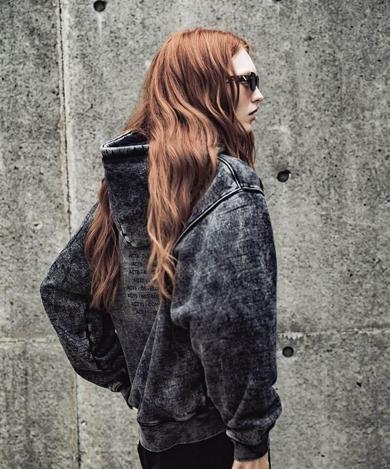 FADED BLEACH HOODIE / ASH | NIL DUE / NIL UN TOKYO