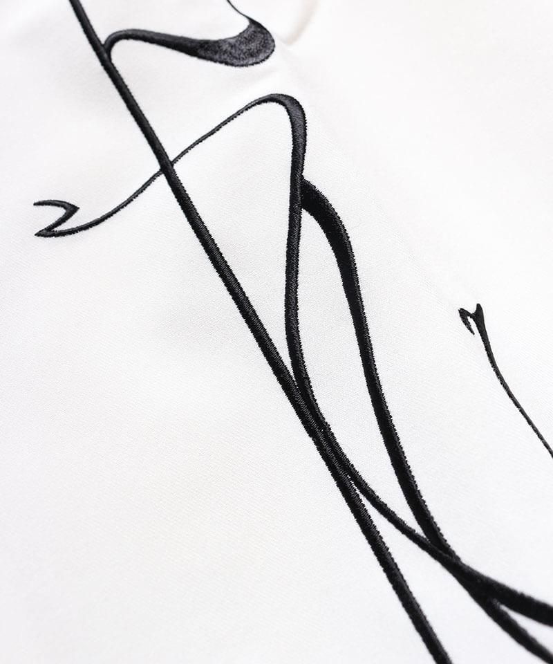 NIL DUE/NIL UN EMBROIDERY OC SHIRT ホワイト NIL DUE / NIL UN TOKYO ／ ニル デュエ / ニル アン トーキョー