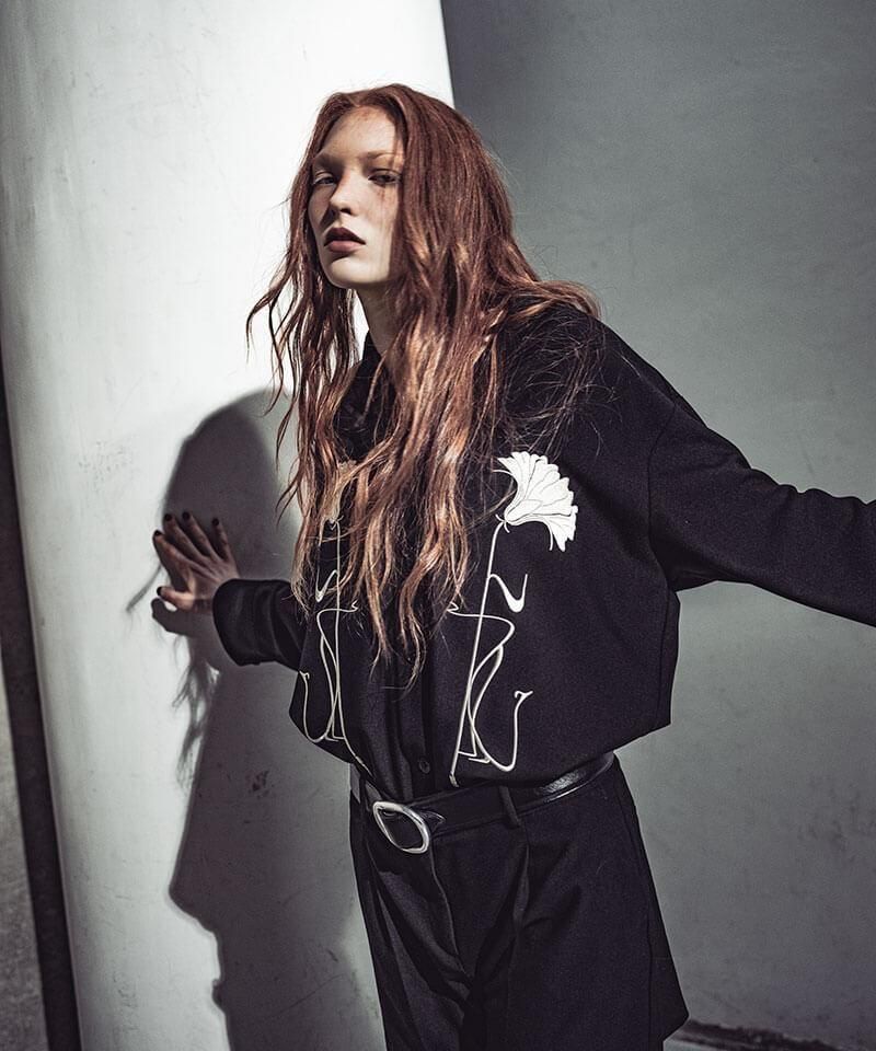 NIL DUE / NIL UN TOKYO / EMBROIDERY OC SHIRT (BLACK