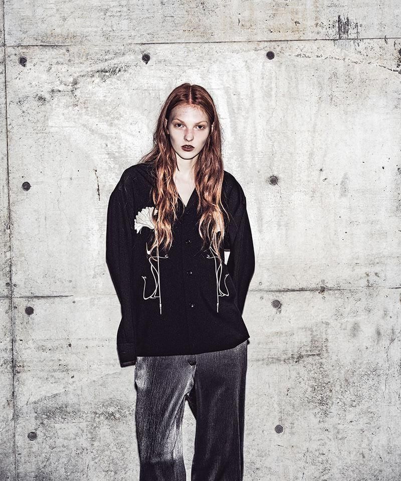 STYLE /  NIL DUE / NIL UN TOKYO / EMBROIDERY OC SHIRT (BLACK)ʲ2