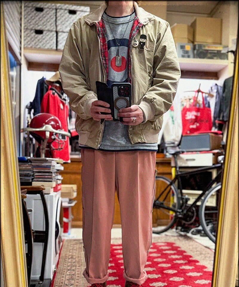 STYLE /   RALEIGH / La-Dee-Da, La-Dee-Da HARRINGTON JACKET (SAND BEIGE x RED TARTAN)ʲ