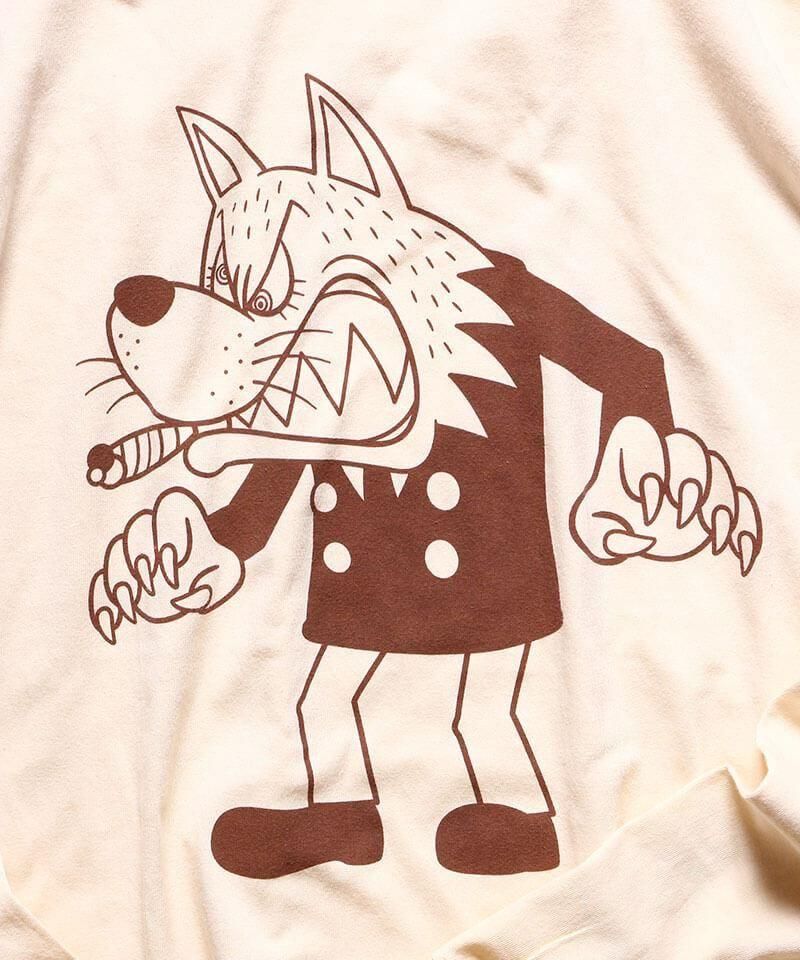 OTHER BRAND / ¾֥ Canary / ʥ꡼LARRY THE WOLF MAN LONG SLEEVE T-SHIRT (VINTAGE NATURAL)ʲ1
