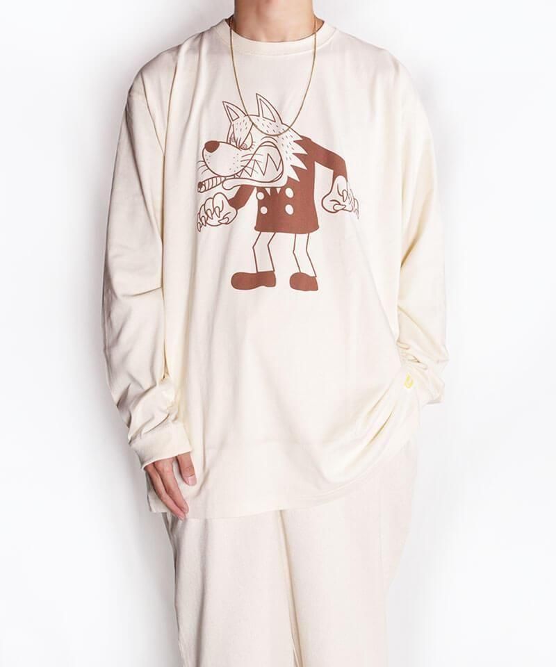 OTHER BRAND / ¾֥ Canary / ʥ꡼LARRY THE WOLF MAN LONG SLEEVE T-SHIRT (VINTAGE NATURAL)ʲ11