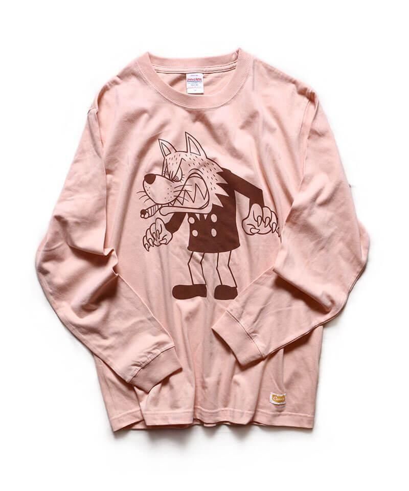 OTHER BRAND / ¾֥  Canary / ʥ꡼LARRY THE WOLF MAN LONG SLEEVE T-SHIRT (OFF PINK)ʲ