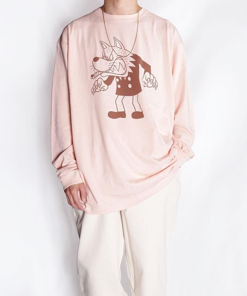 OTHER BRAND / ¾֥ Canary / ʥ꡼LARRY THE WOLF MAN LONG SLEEVE T-SHIRT (OFF PINK)ʲ11