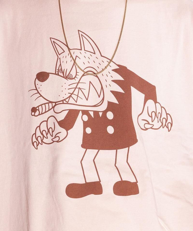 OTHER BRAND / ¾֥ Canary / ʥ꡼LARRY THE WOLF MAN LONG SLEEVE T-SHIRT (OFF PINK)ʲ12