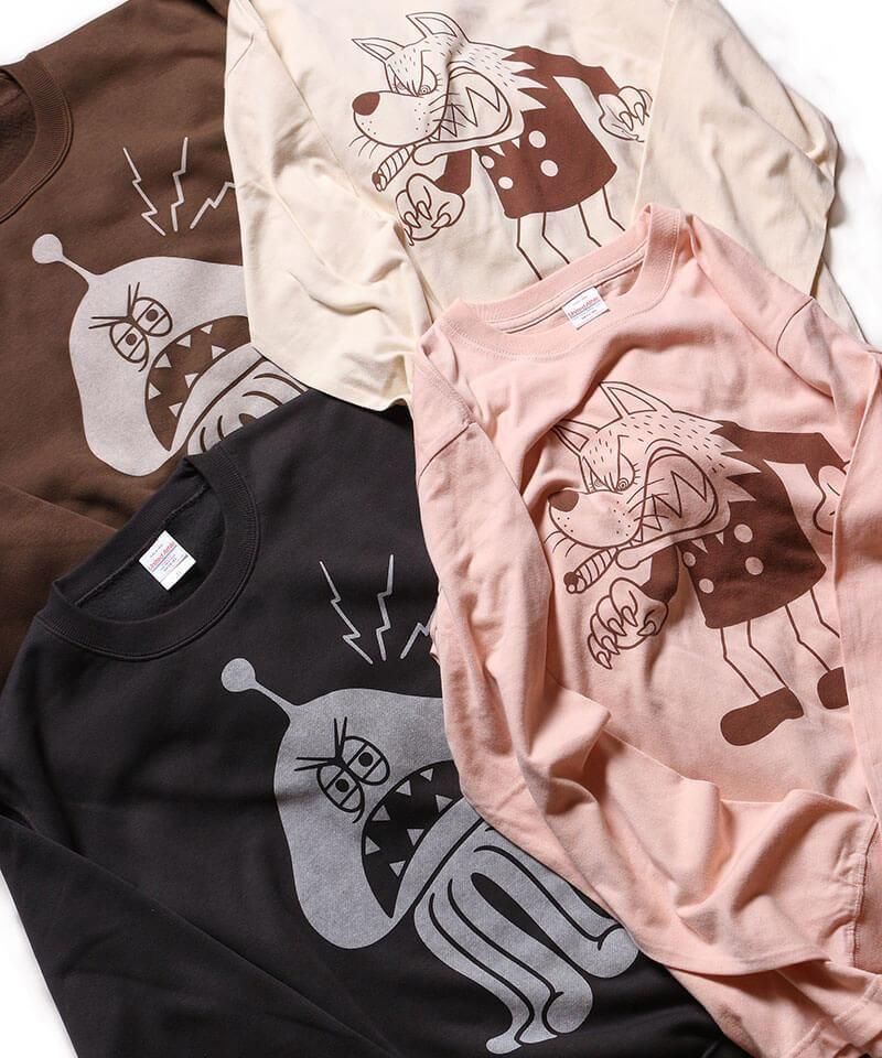 OTHER BRAND / ¾֥ Canary / ʥ꡼LARRY THE WOLF MAN LONG SLEEVE T-SHIRT (OFF PINK)ʲ8