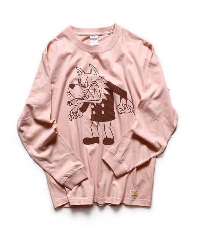 OTHER BRAND / ¾֥ / Canary / ʥ꡼LARRY THE WOLF MAN LONG SLEEVE T-SHIRT (OFF PINK)