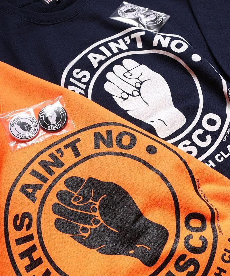 RALEIGH / ꡼RED MOTEL / åɥ⡼ƥ áThis Aint No Disco C/N SWEAT + 44mm BUTTON BADGE SET (ORANGE)ʲ10