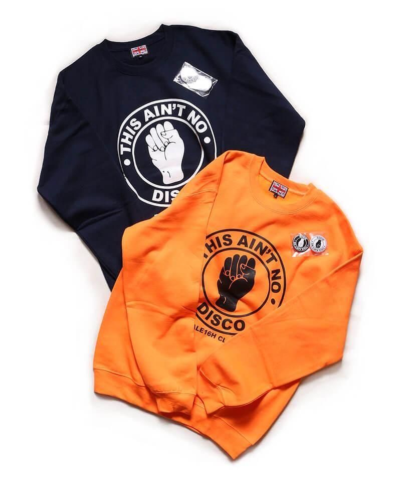 RALEIGH / ꡼RED MOTEL / åɥ⡼ƥ áThis Aint No Disco C/N SWEAT + 44mm BUTTON BADGE SET (ORANGE)ʲ9