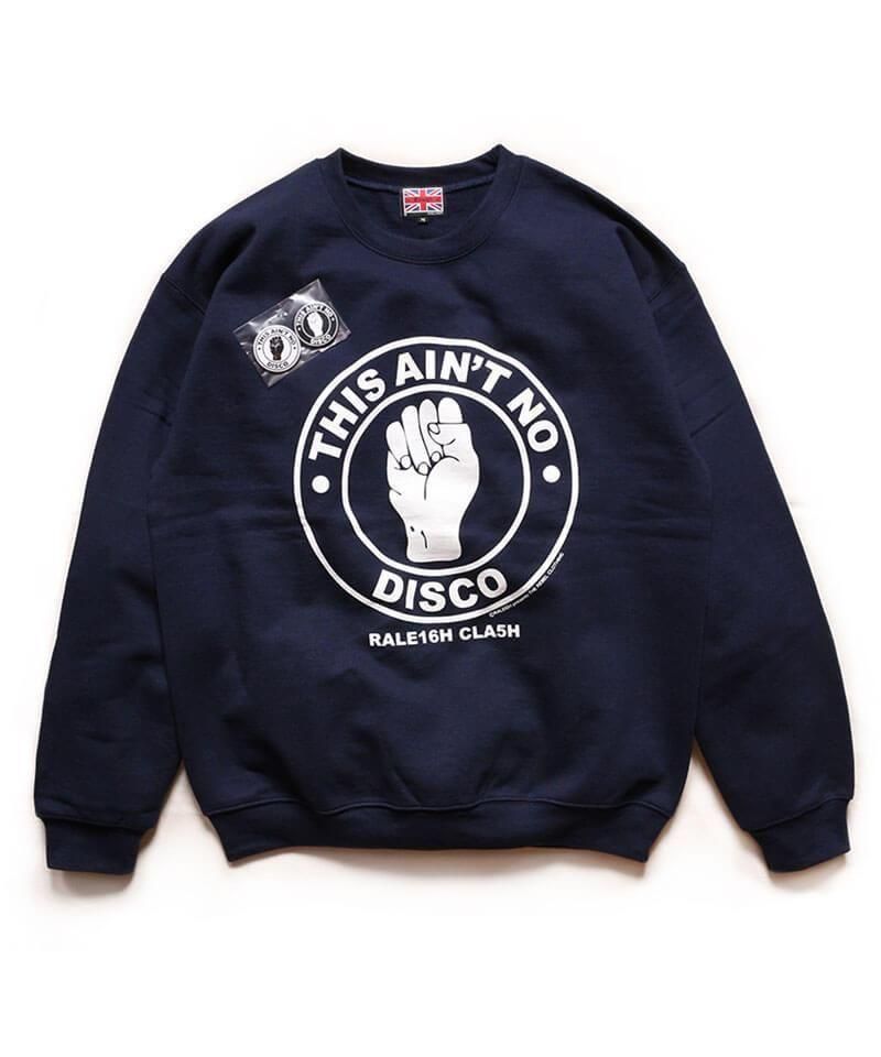 RALEIGH / ꡼RED MOTEL / åɥ⡼ƥ  This Aint No Disco C/N SWEAT + 44mm BUTTON BADGE SET (NAVY)ʲ
