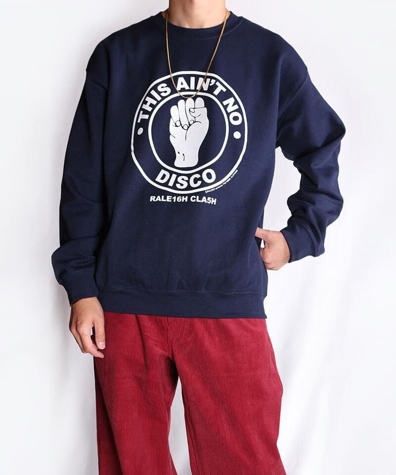 RALEIGH / ꡼RED MOTEL / åɥ⡼ƥ áThis Aint No Disco C/N SWEAT + 44mm BUTTON BADGE SET (NAVY)ʲ14
