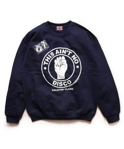 RALEIGH / ꡼RED MOTEL / åɥ⡼ƥ / This Aint No Disco C/N SWEAT + 44mm BUTTON BADGE SET (NAVY)