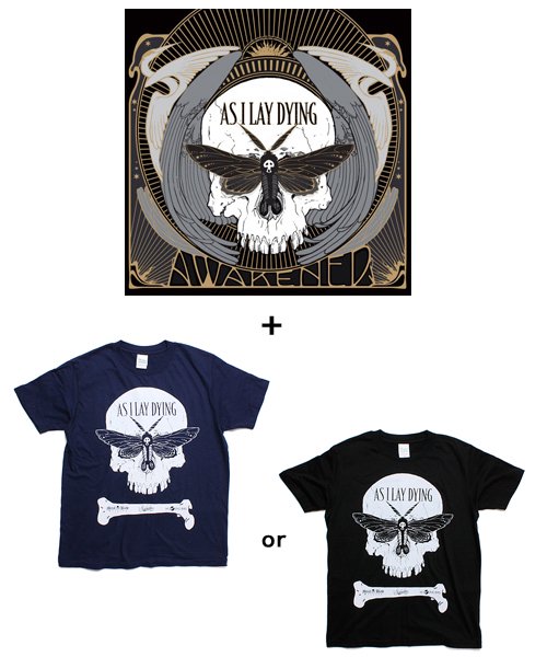 Official Artist Goods / バンドTなど ｜ AS I LAY DYING×SIDEMILITIAinc.　 AWAKENED limited set (T-SHIRT＋CD)　商品画像