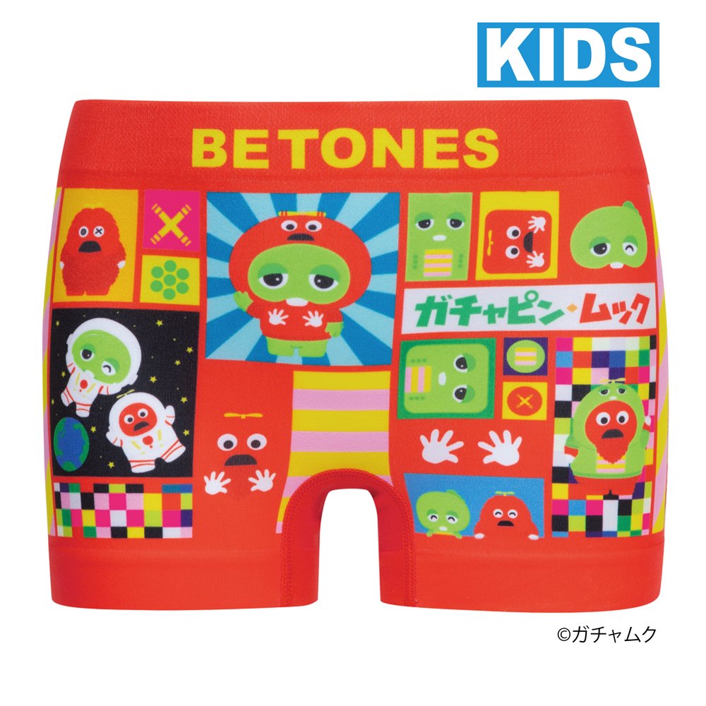 【KIDS】ガチャピン・ムック RED (6103) ©ガチャムク - ボクサーパンツ通販：BETONES ONLINE STORE