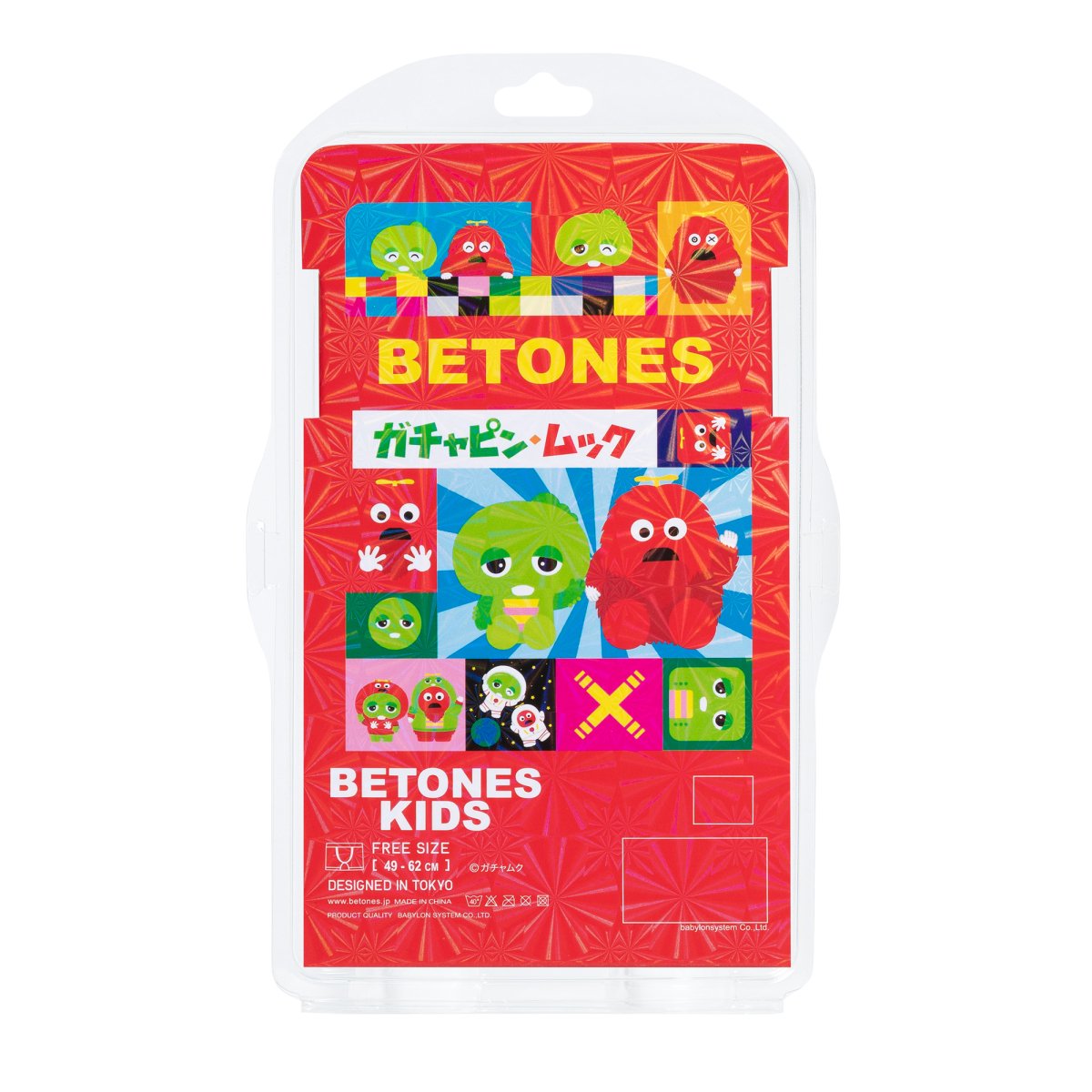 【KIDS】ガチャピン・ムック RED (6103) ©ガチャムク - ボクサーパンツ通販：BETONES ONLINE STORE