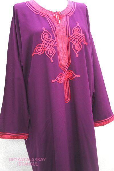 ガラベーヤ 薄いパープル×刺繍