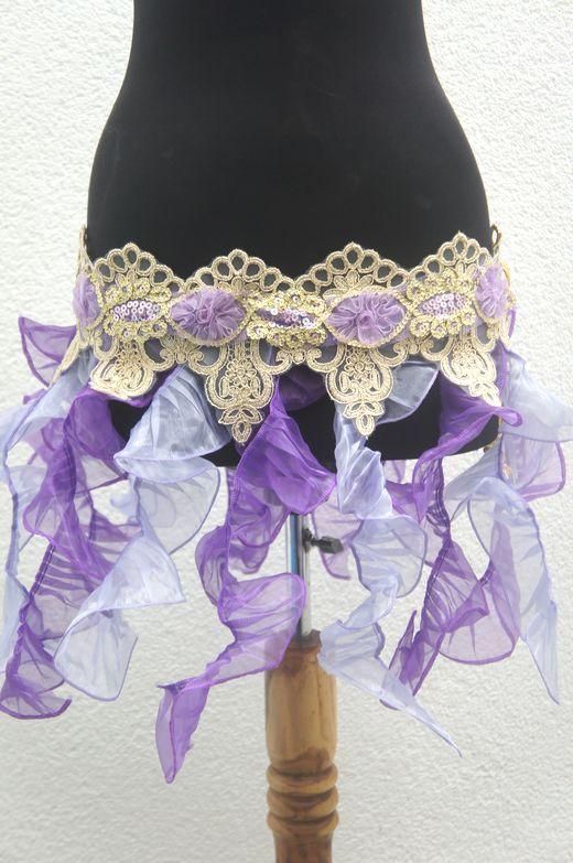 フリルフリンジのヒップスカーフ パープルラヴェンダー - ダンス