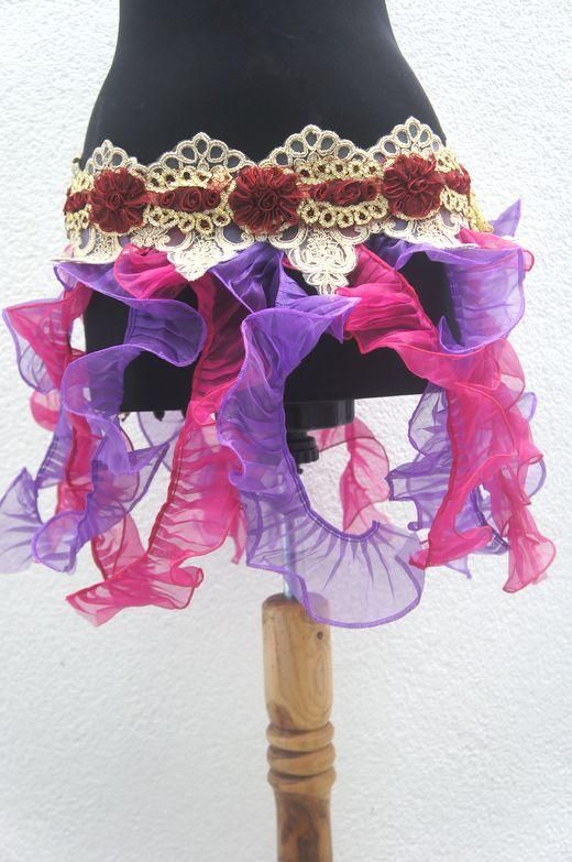 フリルフリンジのヒップスカーフ パープルマゼンダ - ダンス