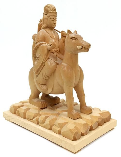 稲荷大明神 ヒノキ製 総高25cm 身丈3.5寸