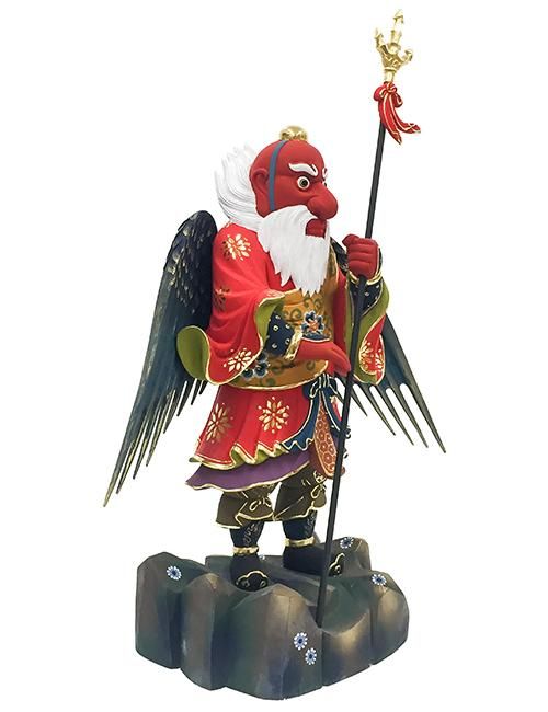 鞍馬山魔王大僧正 濃彩切金仕上 総高36cm 身丈9寸