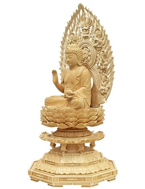 お盆お彼岸大特価中　仏像★ヒバ材 薬師如来坐像6.0寸★お薬師様 お盆お彼岸大特価中 仏像☆ヒバ材 薬師如来坐像6.0寸☆