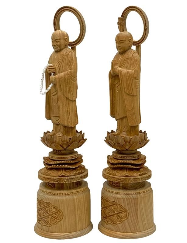 法然上人立像・善導大師立像 4.5寸 木彫 仏像 法然上人立像・善導大師立像 4.5寸 木彫 仏像