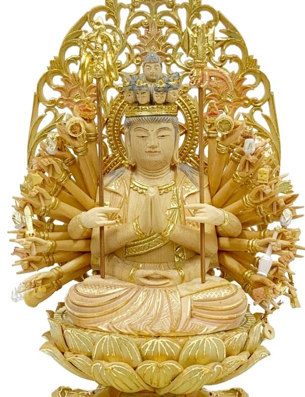 十二支守護本尊八体仏 千手観音 淡彩切金仕上（子） - 仏像の