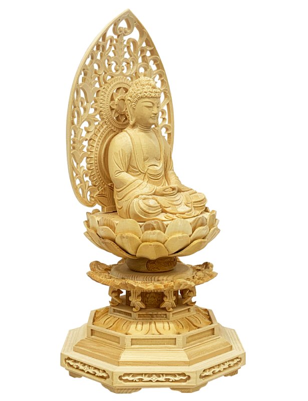 AKa4878◇隼◇大明宣徳年製 木彫 仏像 釈迦如来像 仏教美術 高さ 約 