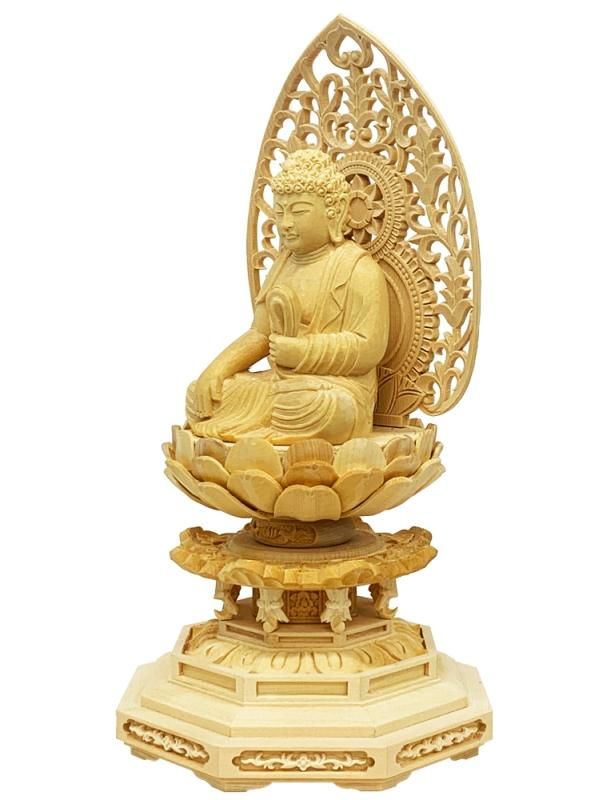 Khontao　仏教美術　桧彫刻　大日如来像　仏像　華鬘台　C　9059 桧彫刻『大日如来』