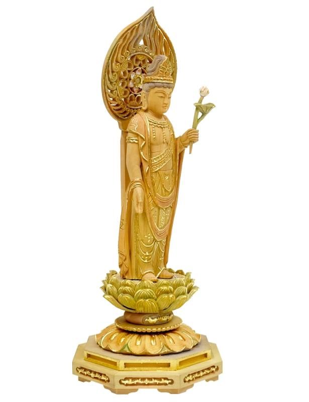 【 仏像彫刻 額装 】 天然顔料彩色　聖観音菩薩 　在銘古作　　Ｉ1122Ｊ 仏像彫刻 額装 】 天然顔料彩色 聖観音菩薩 在銘古作 I1122J