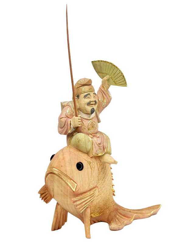 恵比寿天　鯛に乗る - 仏像の通販、特注仏像・オリジナル仏像・大型仏像の製作・販売 - ブッタガヤ