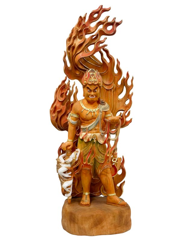 不動明王巻き火焔光背 - 仏像の通販、特注仏像・オリジナル仏像・大型仏像の製作・販売 - ブッタガヤ