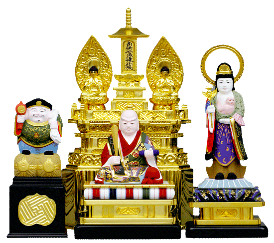 日蓮宗三尊像　2.5寸 - 仏像の通販、特注仏像・オリジナル仏像・大型仏像の製作・販売 - ブッタガヤ