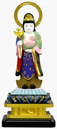 日蓮宗 鬼子母神 4.5寸 - 仏像の通販、特注仏像・オリジナル仏像・大型仏像の製作・販売 - ブッタガヤ
